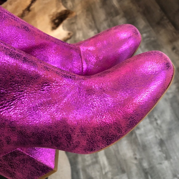 Free People Metallic Nicola Heel Bootie Pink - Picture 6 of 7